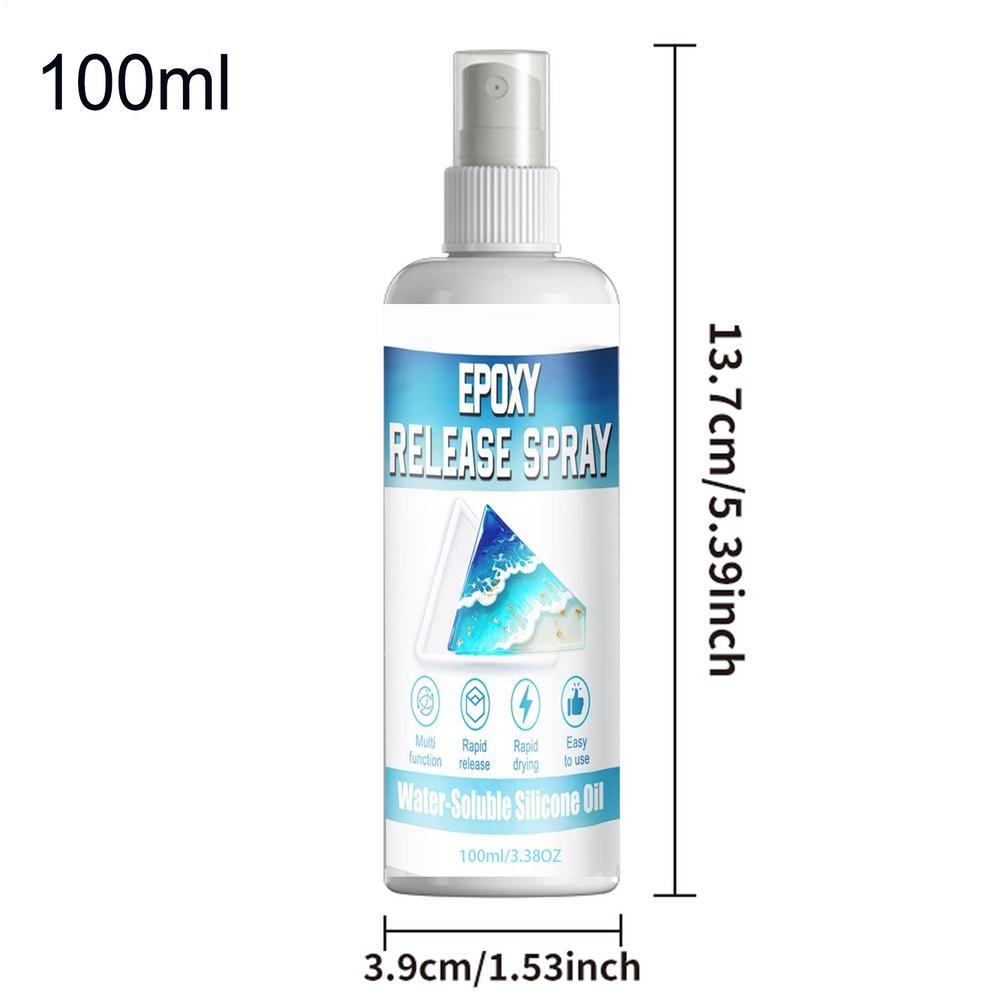 Epoxy Mold Release Spray 100ml Fast-Drying Mold Removal Epoxy Release Spray for Candle Soap Making Concrete Plaster Casting Home