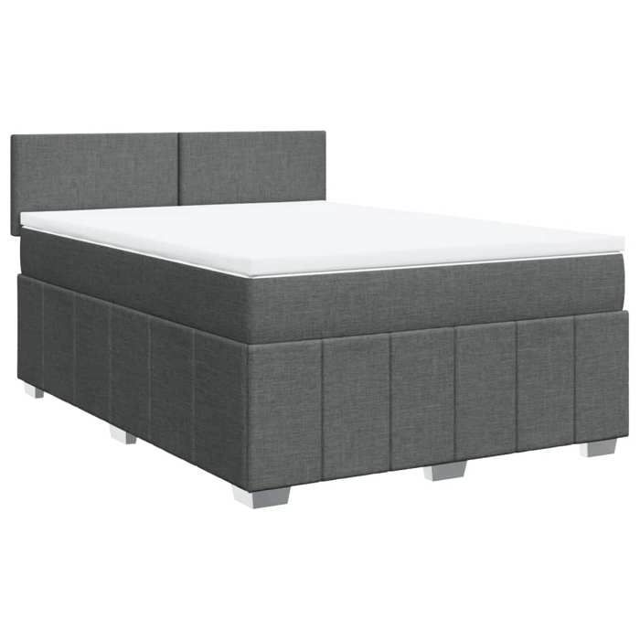 Maison Exclusive - Sommier à lattes de lit avec matelas Gris foncé 160x200cm Tissu