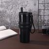 Large Capacity Stainless Steel Thermos Cup with Lifting Rope Portable Straw Car Cup Summer Cold Insulation Ice Cup