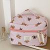 Cross-border Blue Striped Bear Cosmetic Bag Cartoon Girl Heart Going Out Portable Large Capacity Quilted Wash Storage Bag