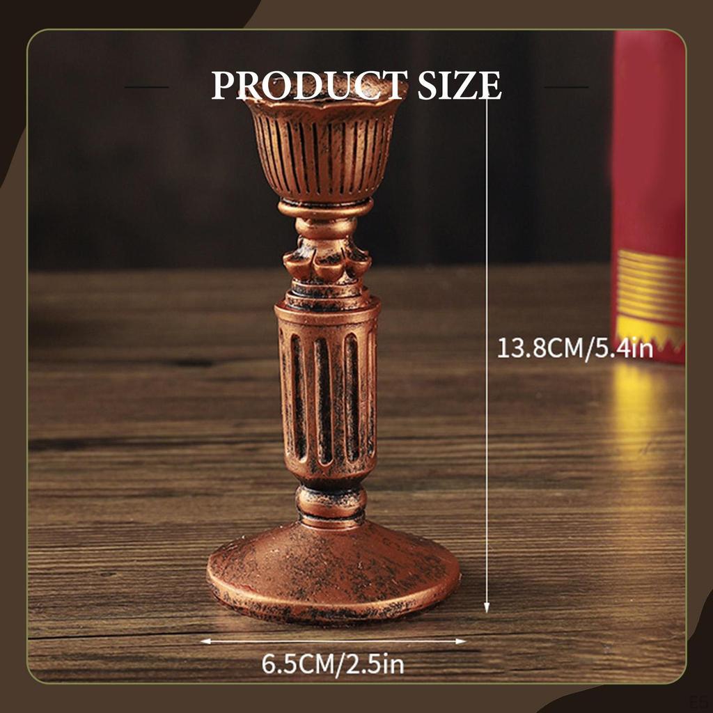 Europäischer Retro-Kerzenhalter aus Harz mit detaillierten floralen Gravuren für romantische Atmosphäre Und