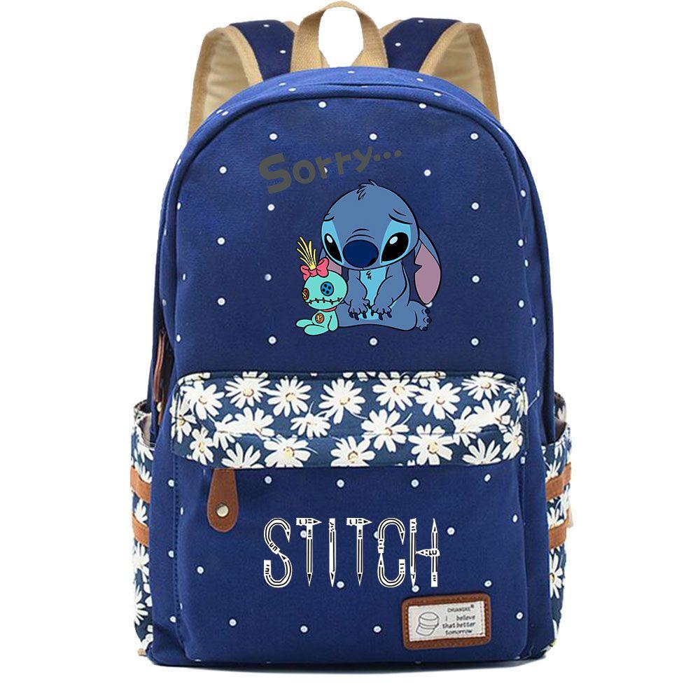 Lilo Stitch Backpack In Pink Or Blue Perfect For School Or Travel Made From High-quality Oxford Cloth