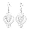 LIKGREAT Lion King Crown Dangle Earrings Sikh Khanda Punjabi Symbol Stainless Steel Jewelry Vintage Gift For Women