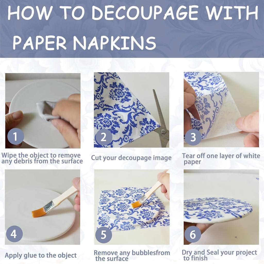 21 Pack Assorted Floral Napk Decoupage Decorative, Decoupage Napk Cocktail Decorative Paper for Birthday Party Beautiful Gorgeous, 21 styles of