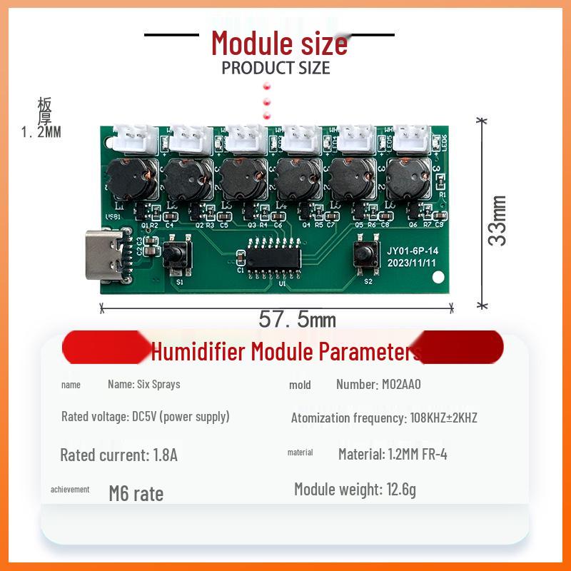 Multi-Spray Aroma Humidifier Module with Atomizing Sheet & Electronic DIY Board