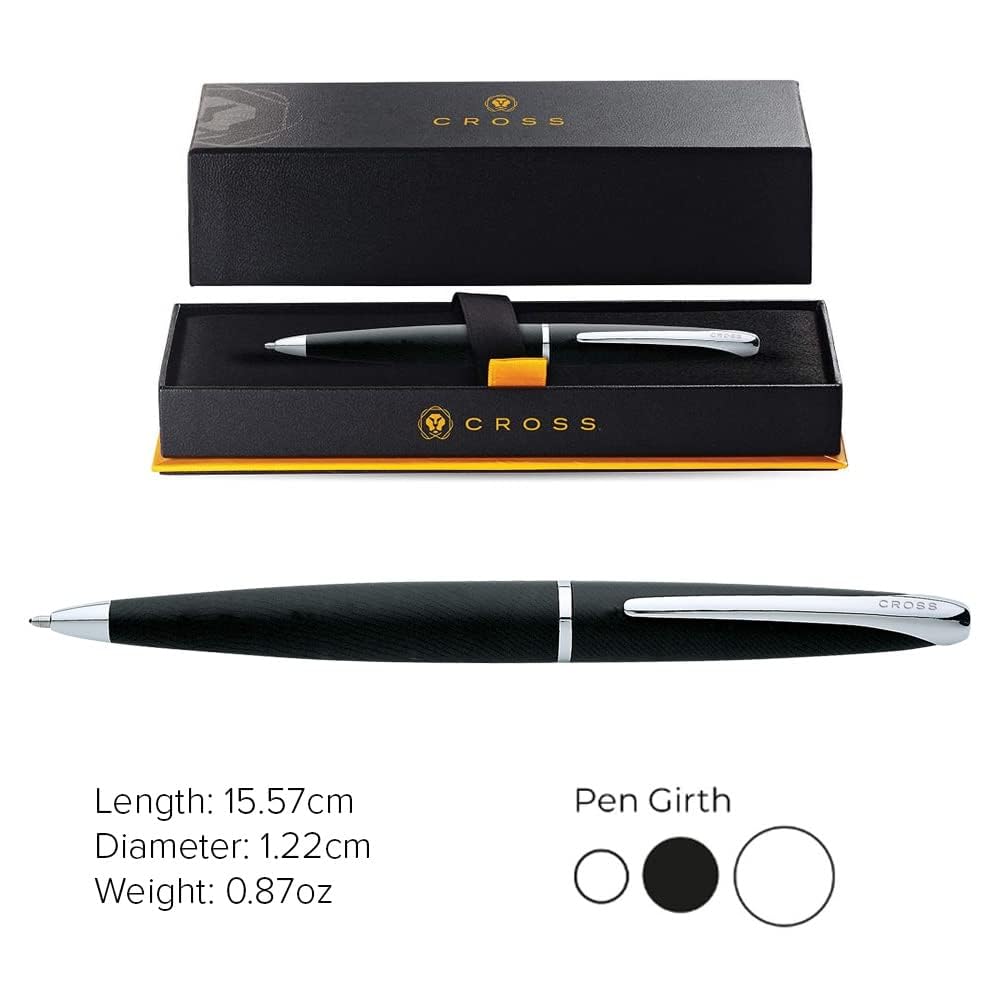 CROSS Ballpoint Bar Salt Officially Imported Pen, Oil-Based, ATX, Black, N882-3,