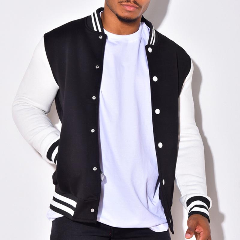 Jaqueta de Beisebol Masculina Versátil em Fleece - Roupa Casual para Primavera/Outono/Inverno