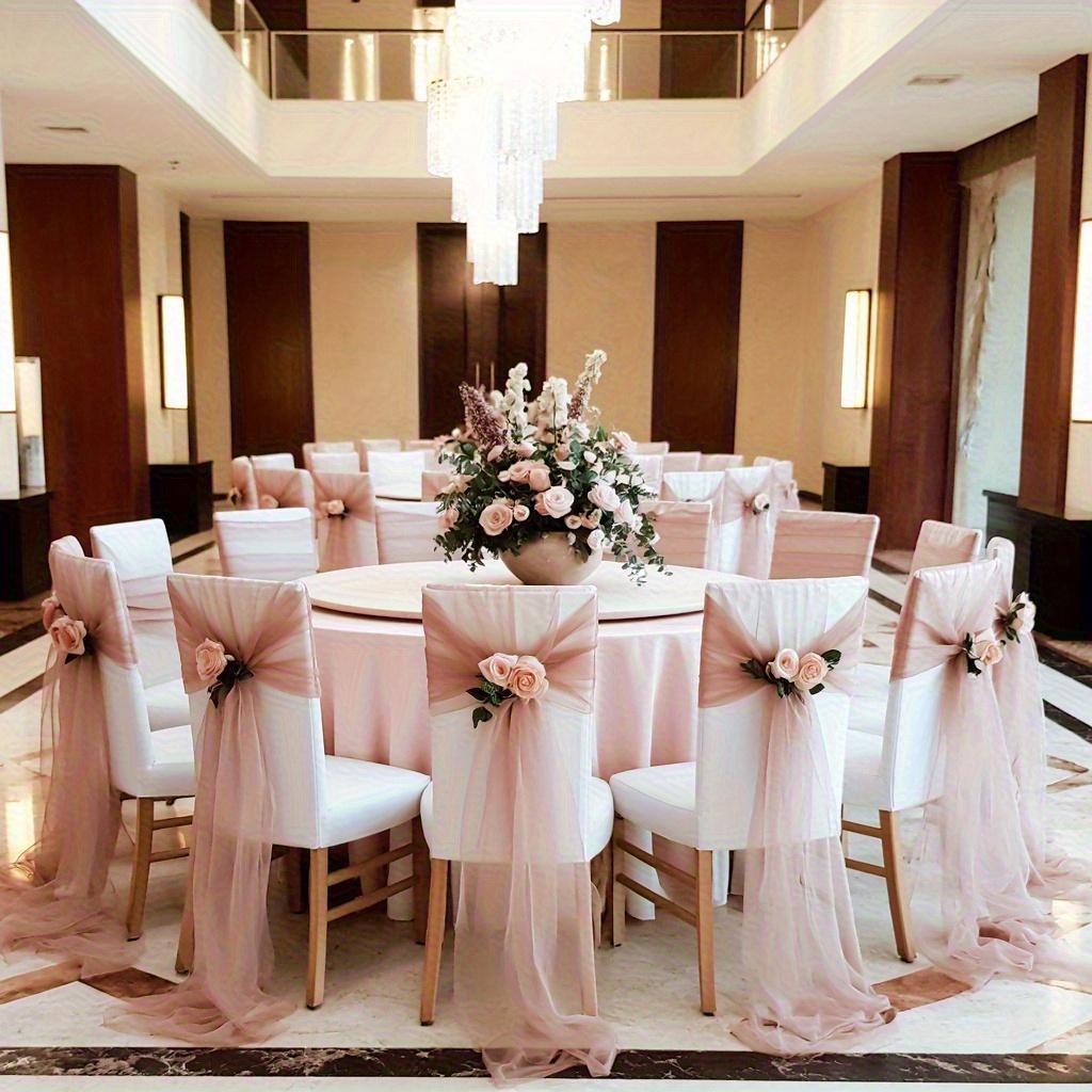 Set of 10/50 Chair Sashes Elegant Wedding Chair Decor Semi-Sheer Tulle for Wedding Parties Churches Christmas Aisle Accent