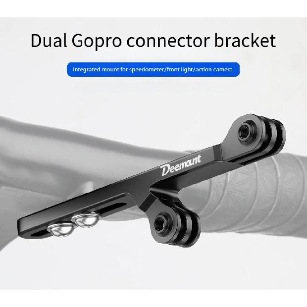 Bicycle stem extension bracket compatible with GOPRO dual-head lifting bracket,suitable for Garmin,Bryton,and Wahoo code tables