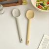 Long Handle Silicone Cooking Spoon with Hanging Hole Heat-Resistant Non-Stick Kitchen Utensil for Stir-Fry Soup Scratch-Free Essential Cooking Tool