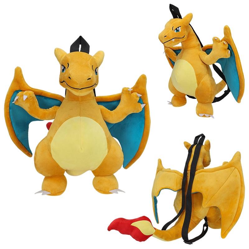 Cute Cartoon Backpack With Gengui And Charizard For Kids, Plush Toy Bag For Kindergarten