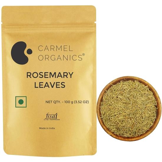 

CARMEL ORGANICS Rosemary Leaves (100 Gram) With Spray Bottle | Useful For Hair Growth, Herbal Tea, And Cooking | Natural | No Added Preservatives 100GM