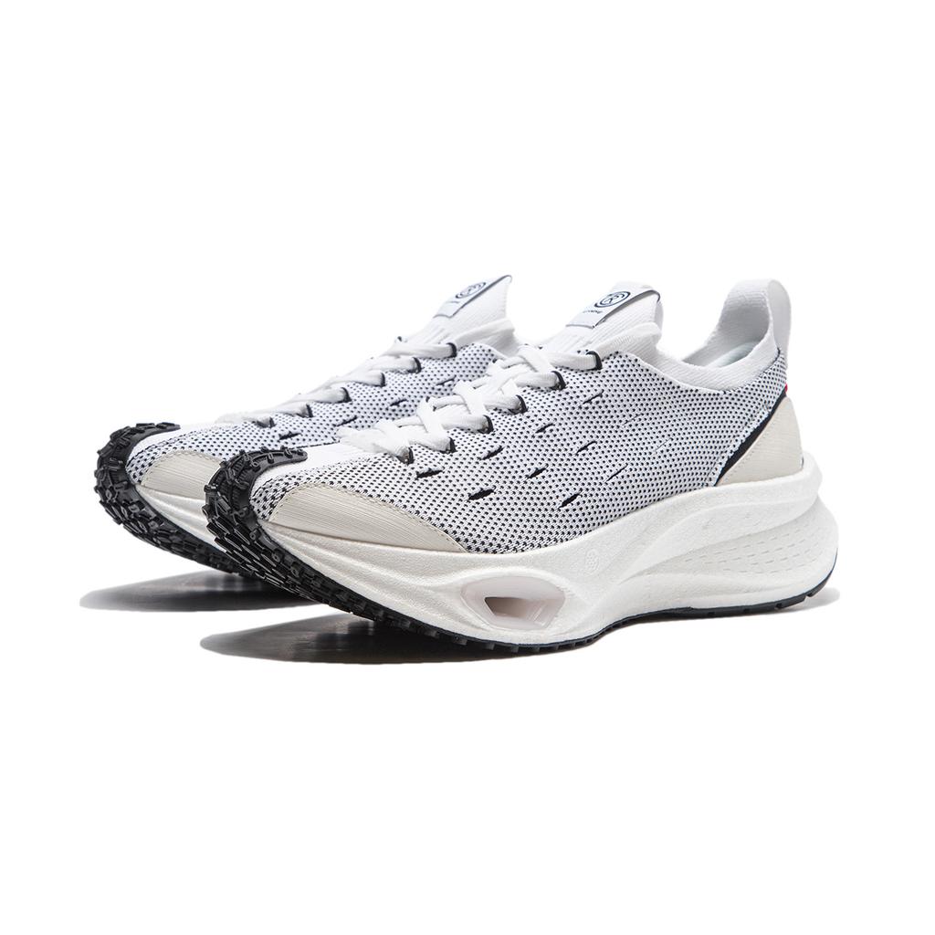 New LiNing Cushioning Wear Resistant Low Top Running Shoes Unisex White Black AZGU001-2