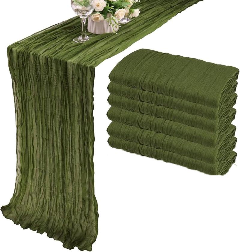 5 Stück Käsetuch Tischläufer, Rustikaler Läufer Gaze Boho Hochzeitsdeko Romantischer Tischläufer für Hochzeits- Geburtstagsfeier Dekoration