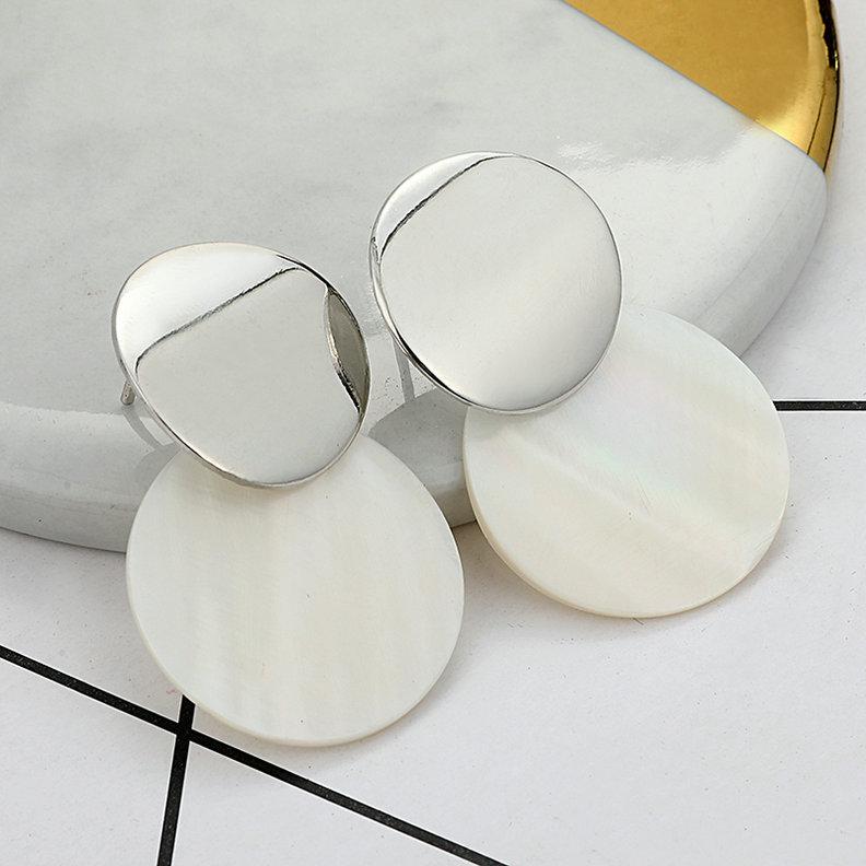

LOVBEAFAS 2026 Fashion Earrings For Women Round Shell Drop Earrings Metal Charming Bohemian boucles d oreilles pour les femmes медный
