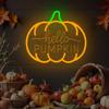 Hello Pumpkin Neon Dimmable Autumn Light for Bedroom Wall Fall Thanksgiving Decorations Party Home Front Door Harvest Gift