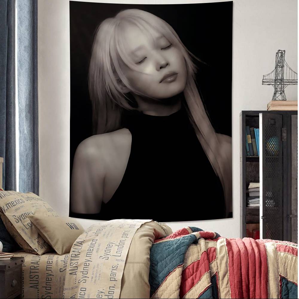 Classic Famous Kpop Singer IU Hanging Bohemian Tapestry Japanese Wall Tapestry Anime Kawaii Room Decor