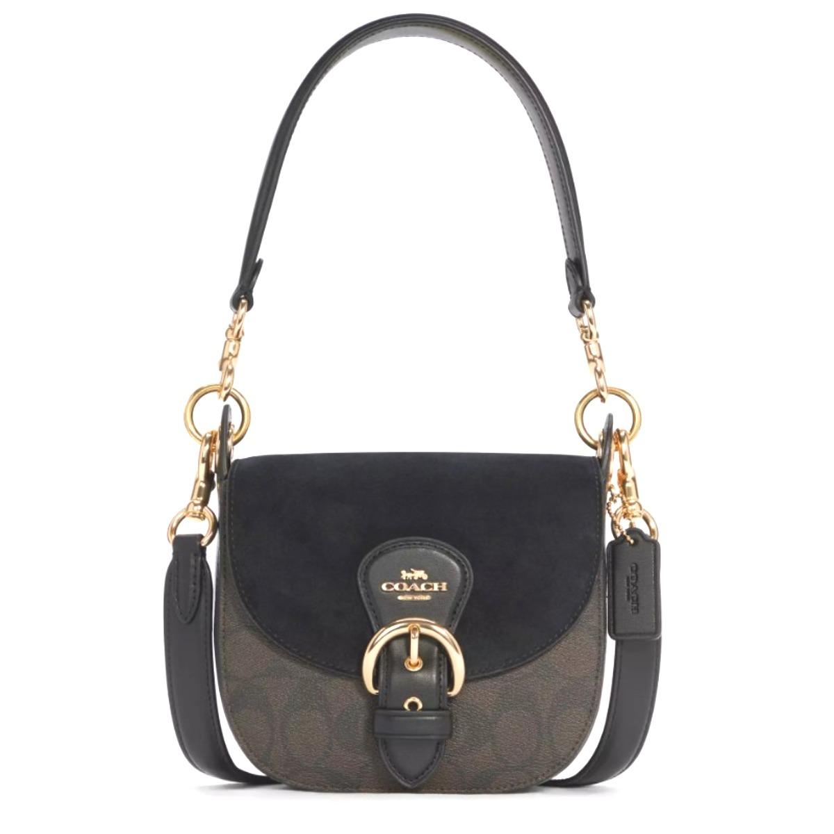 COACH Signature Clio Shoulder Bag canvas Brown Women C7966 Used