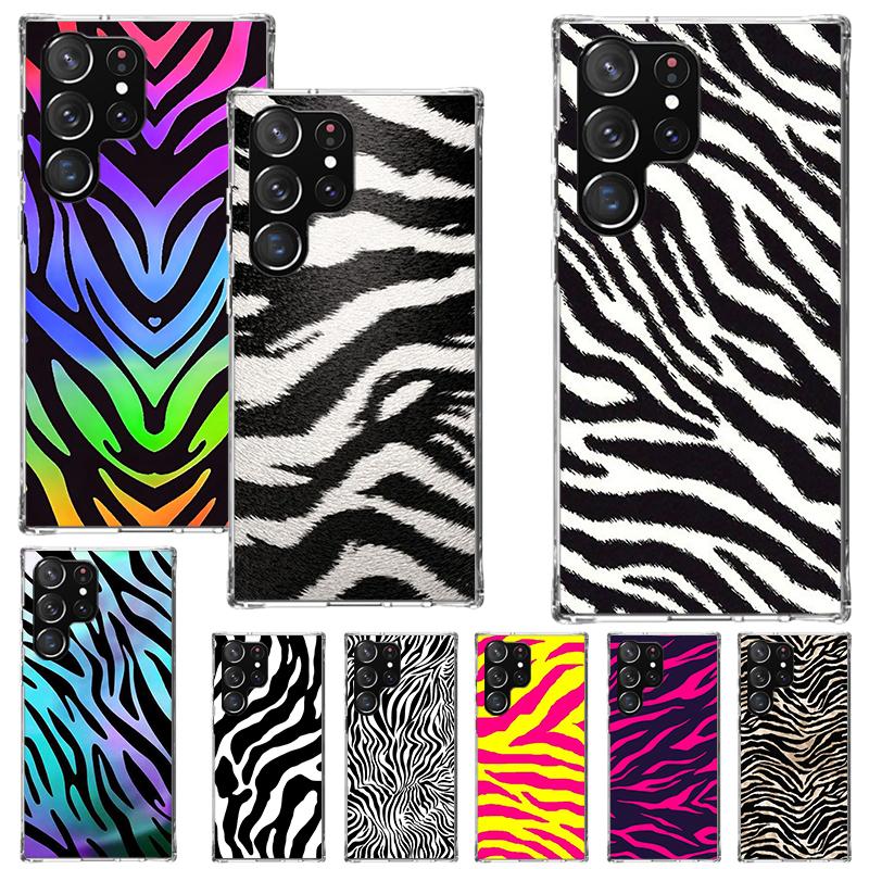 Zebra Stripe Print Soft Case for Samsung Galaxy S25 S24 S23 S22 Ultra S21 Plus S20 FE Phone Shell S10 + Pattern Cover Print Soft