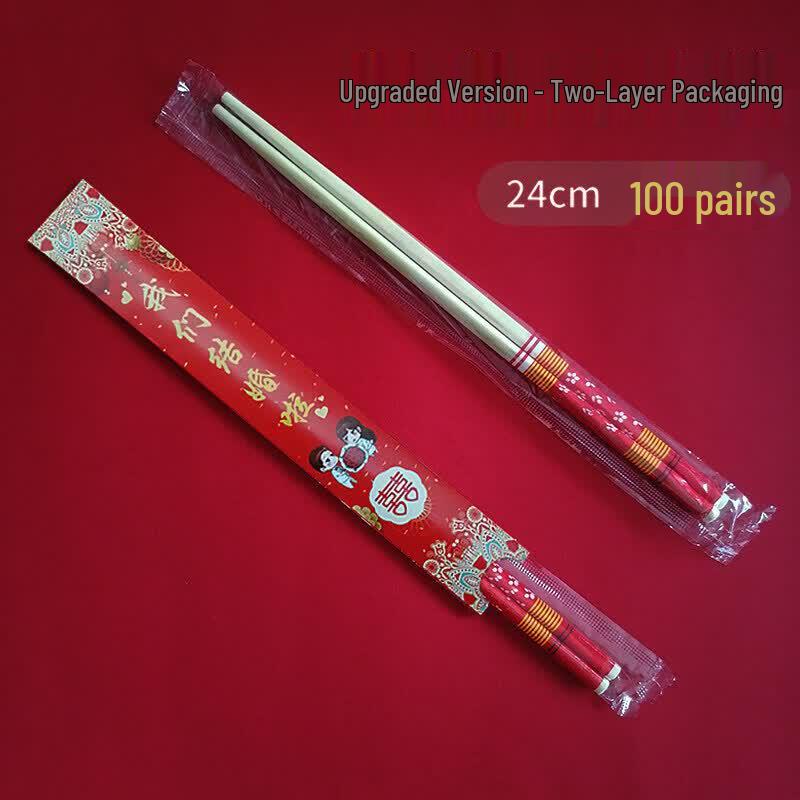 Premium Red Disposable Chopsticks for Weddings and Banquets