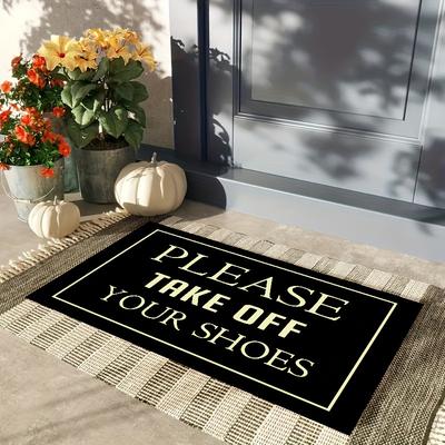 Black Carpet Stain-Resistant Doormat Fun Welcome Mat Outdoor Carpet Living Room Carpet Rug For Bedroom Home Decoration