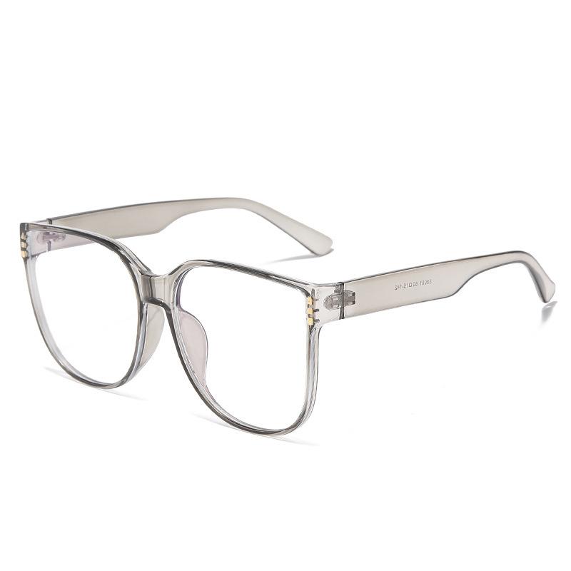 New ins wind large frame flat mirror, anti-blue light black frame glasses Internet celebrity plain thin glasses frame myopia glasses