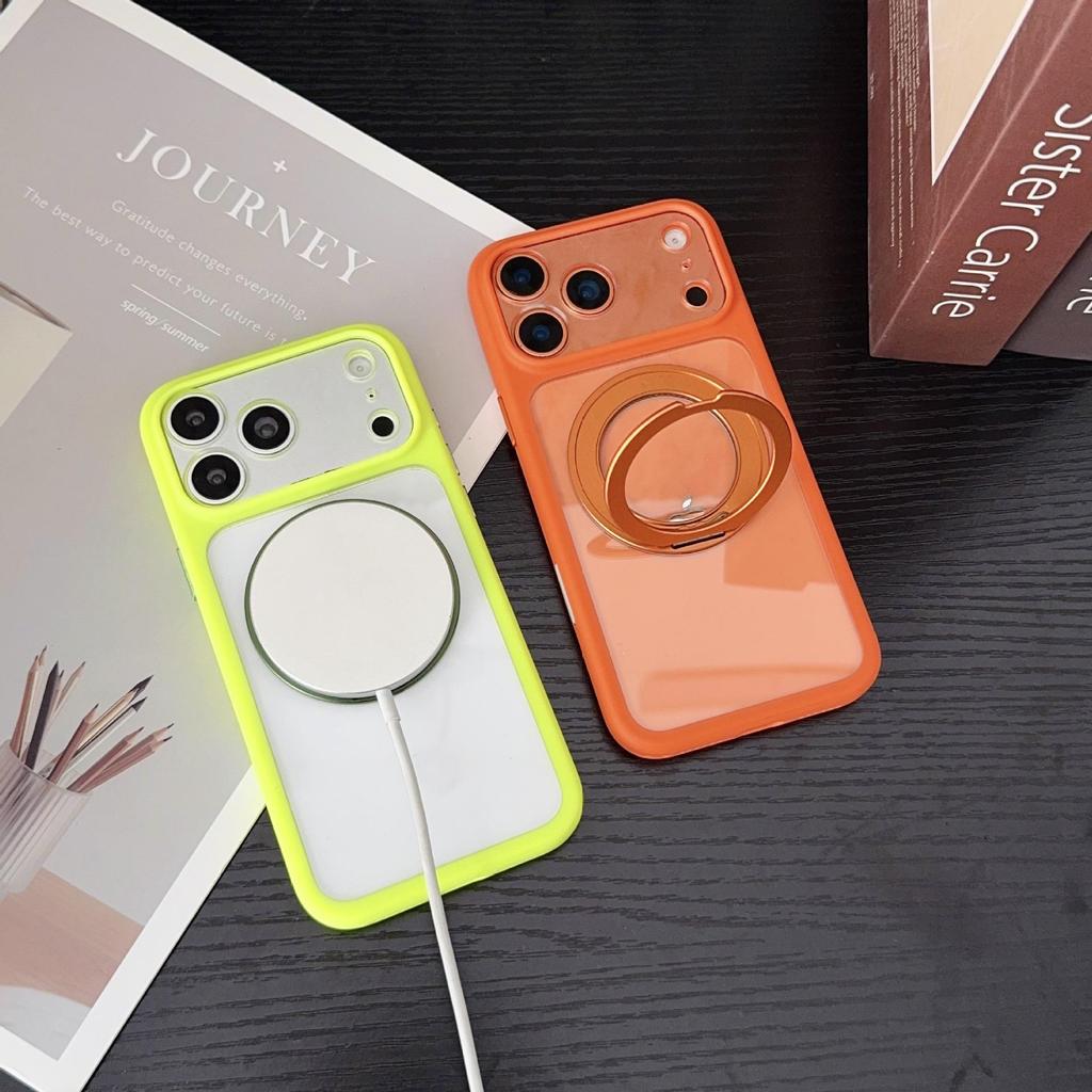 Compatible with Apple iPhone 17 Pro Max: Rotating Magnetic Phone Case, Anti-Yellowing, High-End Transparency for iPhone 16 & 15