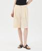 PINBLACK Belted Single-Pleat Bermuda Pants Beige