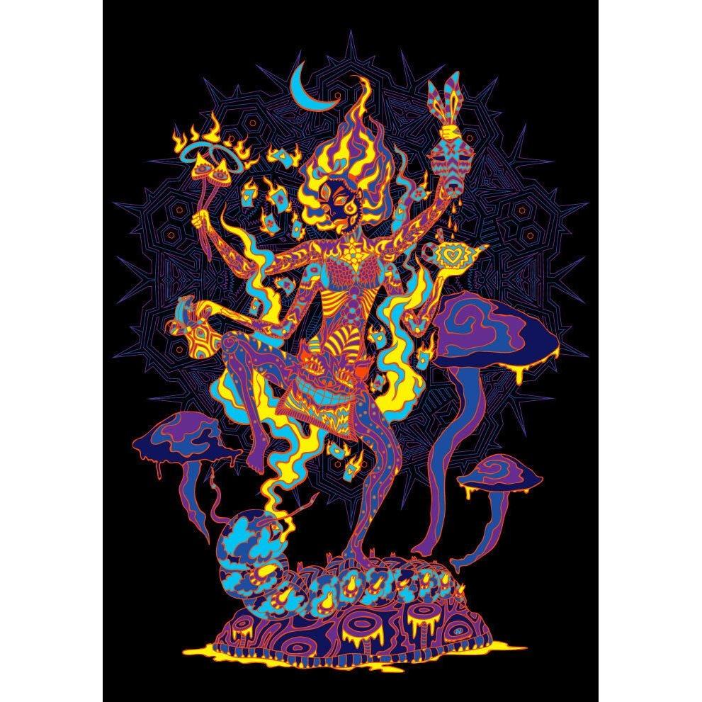 Tapestry UV background black light art 75x100 чёрный