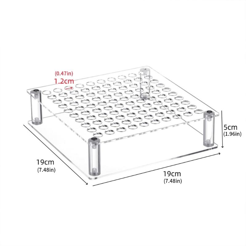 Heavy Duty Acrylic Brush Holder With 100 Slots Compact Spacing Designs For Paint Tools Secure Storage And Easy Access