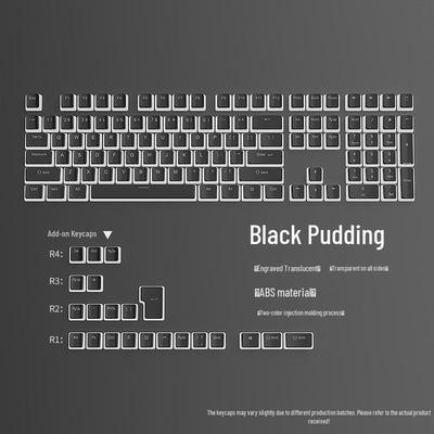 Double Skin Milk Pudding Mechanical Keyboard Keycaps, Luminous OEM Height, 130-Key Full Set