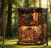 Neuer Eingang Weisheitsring Buchnische DIY-Bausatz - 3D-Holzbibliotheksmodell, Handgefertigte Buchstützen-Szene & Kreatives Bauspielzeug