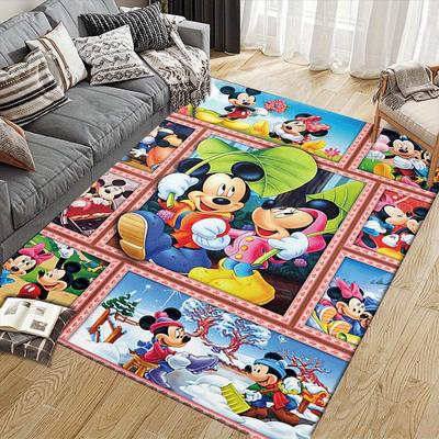 1 Stück Mickey-und-Minnie Teppich, Teppichboden, Schlafzimmer und Spielzimmer, Langlebig, Fleckenabweisend und Leicht zu Reinigen, Wohnzimmer