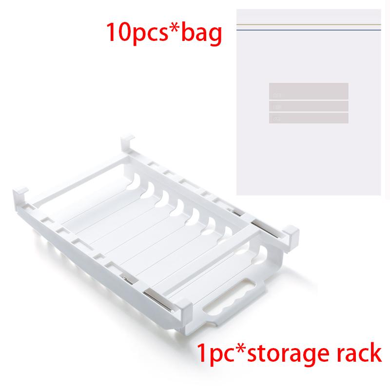 Refrigerator Ziplock Bag Storage Rail RackHanging Sliding Rail Tray Drawer Organizer for Fruits Vegetable Food Fresh-Keeping 24390₽