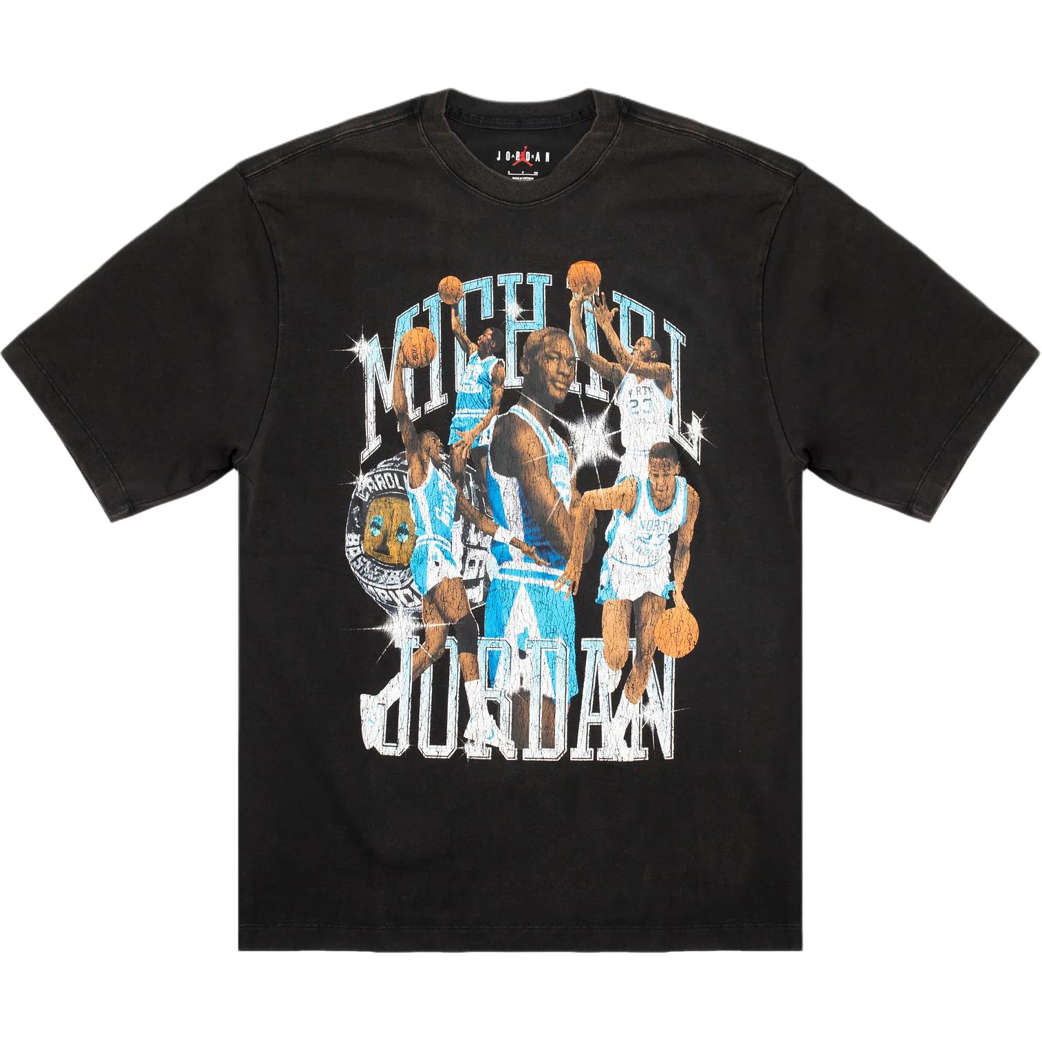 

Jordan American Vintage Print Crew Neck Loose Short Sleeve T-Shirt Men Tops Black HQ8940-010 XL