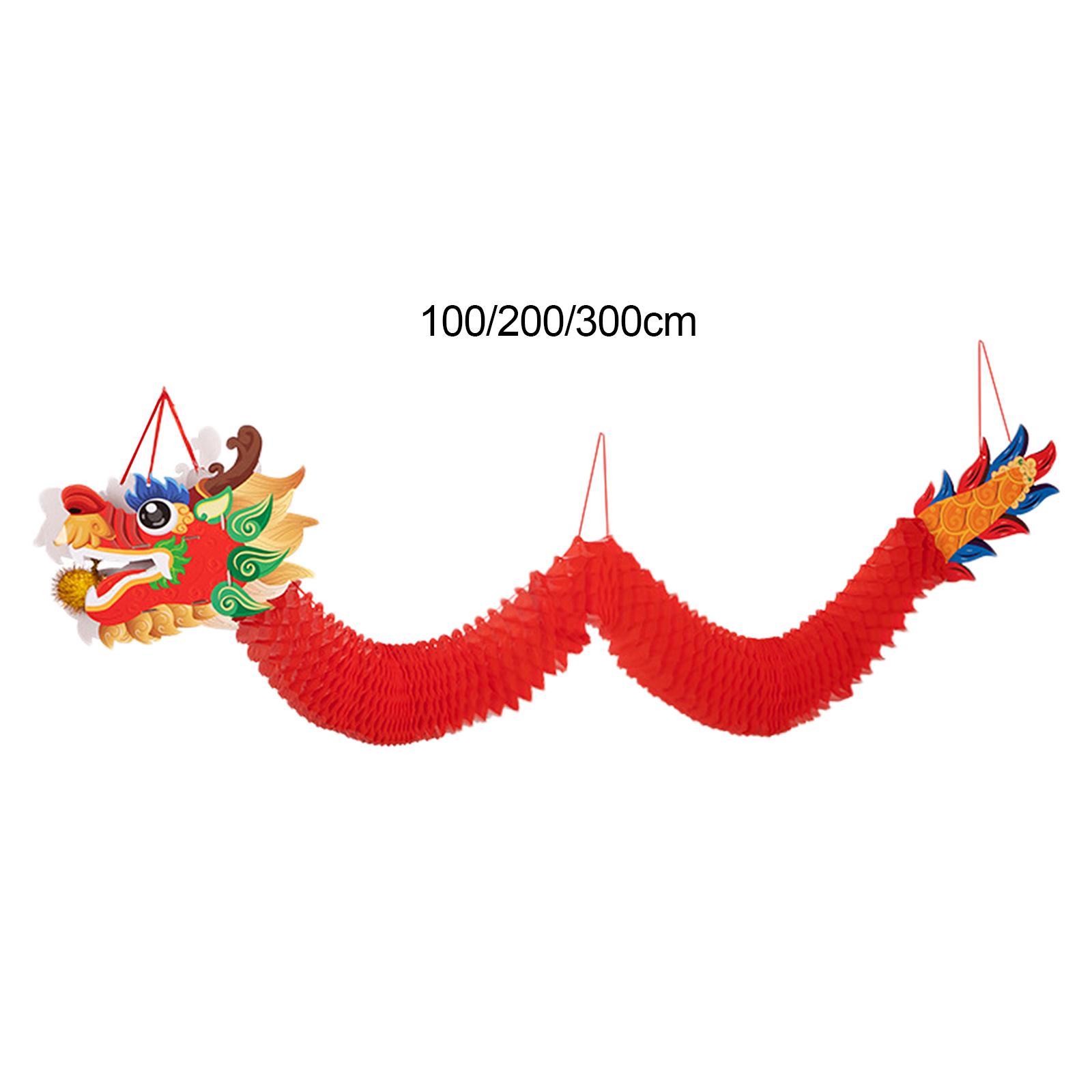 

Dragon Garland Decoration Mall Home Decor Craft Chinese New Year Hanging Ornament for Thanksgiving Showcase Porch Window Bedroom Length 1m