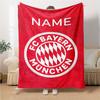 Custom Name Bayern Munich Crest Blanket for Couch & Bed, Plush Cozy Fuzzy Blanket Super Soft & Warm Blankets for Fall and Winter. 0908292