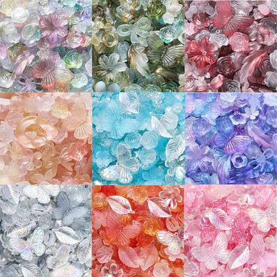 20g/Lot Perles Feuilles Mixtes Fleurs Papillon Perle d'Espacement Acrylique pour la Fabrication de Bijoux Bracelets DIY Accessoires Fournitures