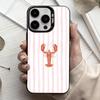 L-Lobster On S-Stripes Ocean  Phone Case For iPhone17,16,15,14,13,12,11 Plus,Pro Max Black Candy Silver Phone Case