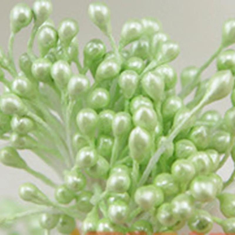 Double Heads DIY Artificial Mini Pearl Flower Stamen Pistil Floral Stamen Fruit Cherry For Wedding Christmas Decoration