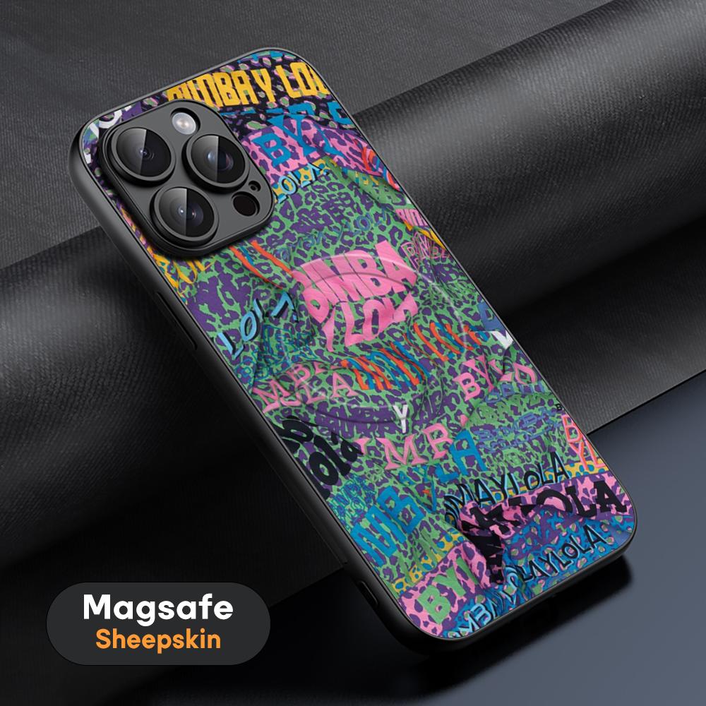 

Artistic color fashion font design Phone Case For iPhone 16 15 14 13 12 11 Plus Pro Max High-end Luxury Magsafe Sheepskin iPhone 16 Pro