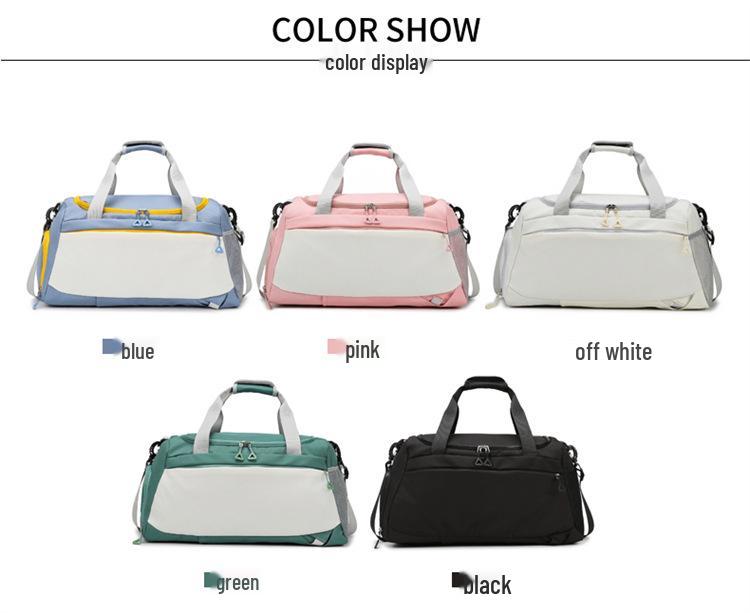 Multifunctional Travel Handbag with Wet/Dry Separation, Large Capacity, Shoe Compartment, and Double Shoulder Straps for Fitness and Storage