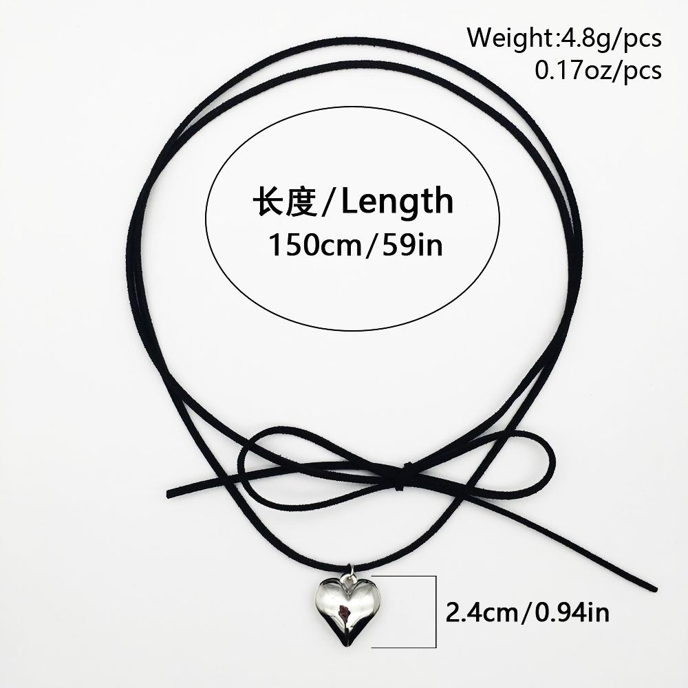 Item Jewelry Adjustable Fleece Rope Choker Women'S Simple Personality Peach Heart Love Pendant Necklace
