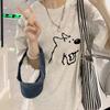 Plus-Size Women's Pure Cotton Short-Sleeve T-Shirt, New Summer Style, Gray, Stylish American-Style Loose Fit, Large Size Half-Sleeve Top