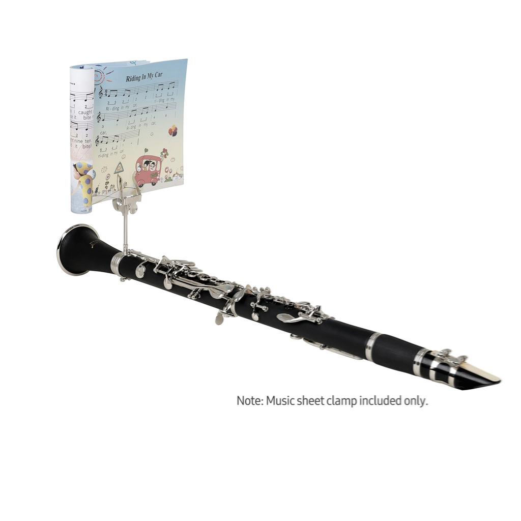 Trumpet Marching Lyre Portable Music Stand Music Sheet Clip Iron Clamp On Holder with Rubber Pad