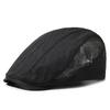 Vintage Solid Color Newsboy Caps Sun Protection Mesh Breathable Beret Hats Adjustable Peaked Hat Women