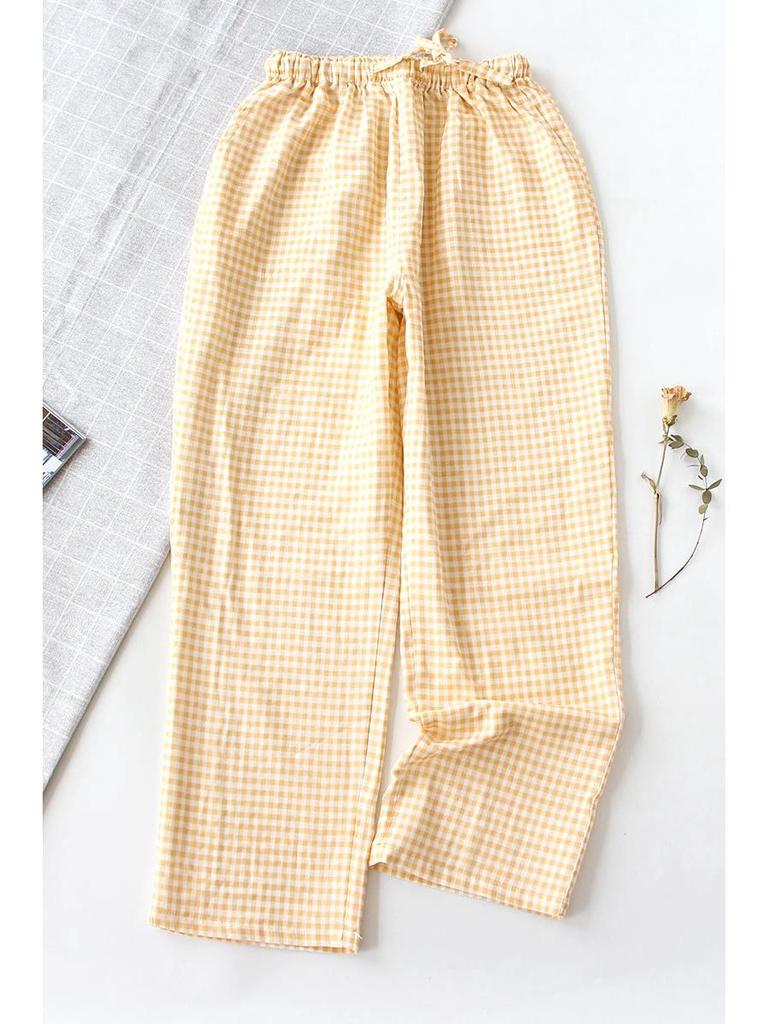 Women's Cotton Sleep & Home Pants - Lightweight, Breathable, Long, Unisex Style for Spring/Summer/Autumn