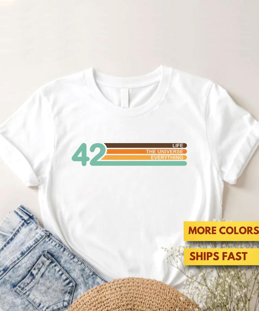 Hitchhikers Guide To The Galaxy Shirt, 42 Meaning of Life Shirt, Premium Ultra Soft Tee