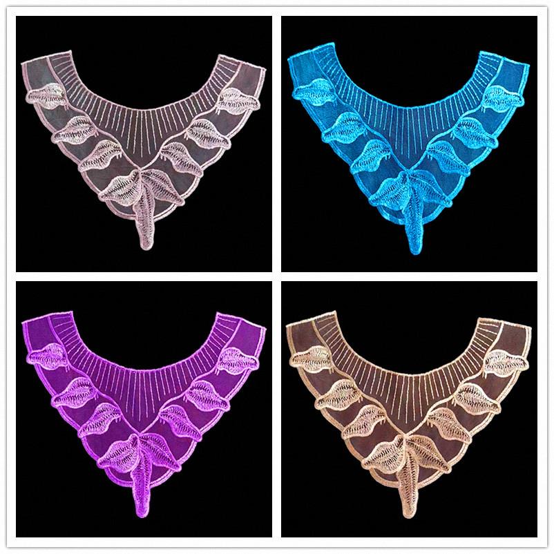 Polyester Lace Flower Embroidery Collar Patch