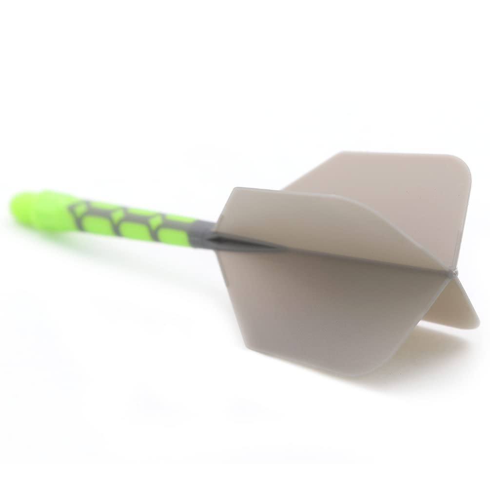 CUESOUL Integrated Dart Flights ROST T19 Big Wing Shape Two Tone Grey Flight Light Green Shaft Large CS-AK5711-3L